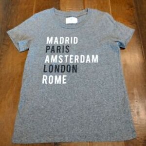 ANTROPOLOGIE Sol Angeles Gray Short Sleeve Tee with City Print